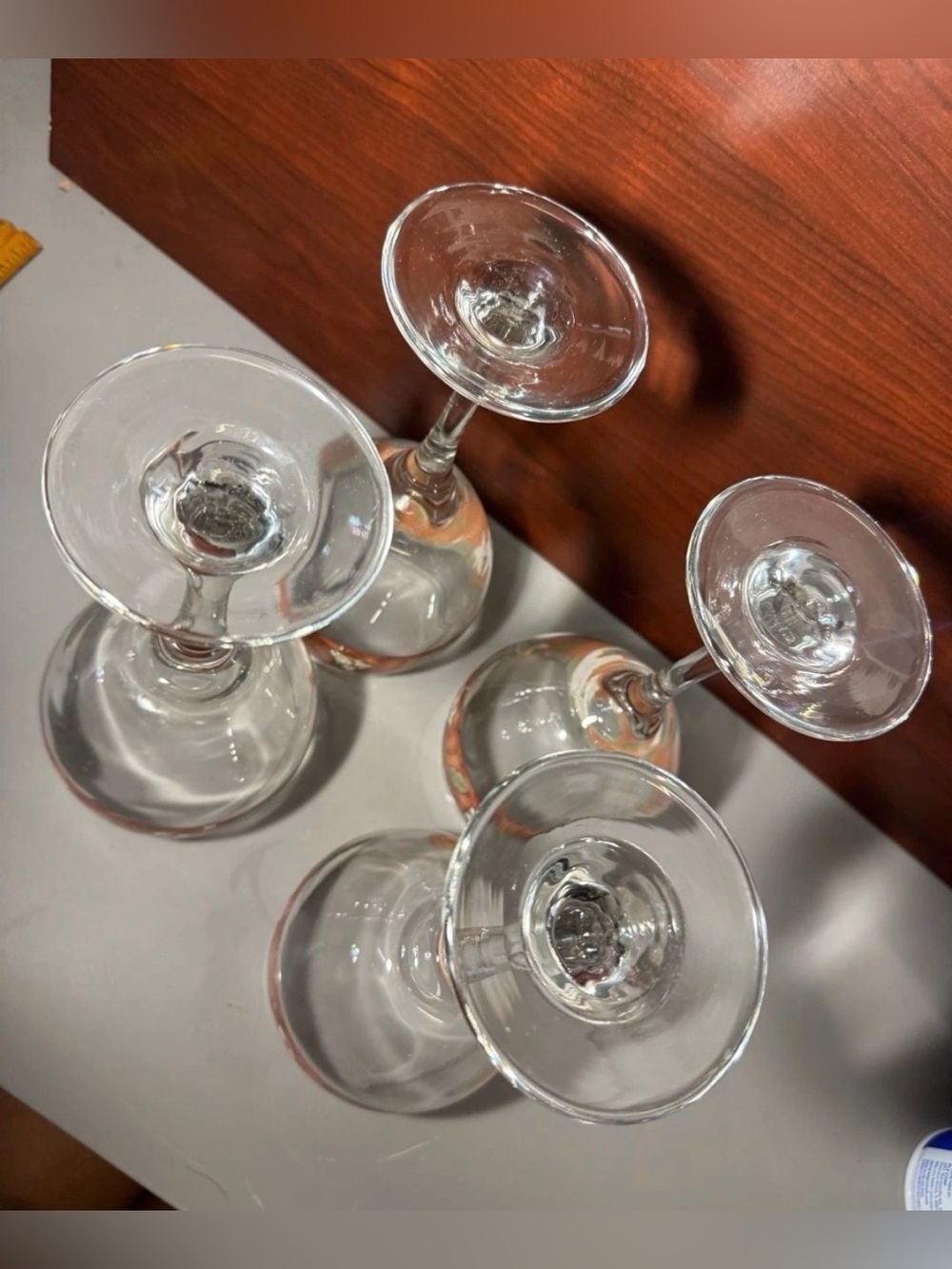 Set of 4 Floral Stemmed Wine Glasses Orange Green White - Picture 8 of 11